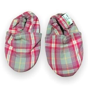 Augusta Baby Slip On Moccs Plaid Pink‎ Soft Sole 0-6 Mo Shoes Preppy Moccasins